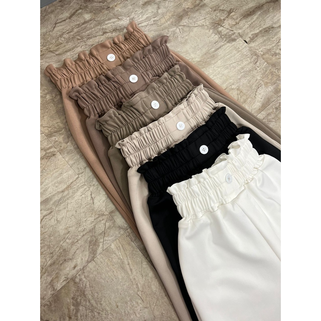 Celana Kulot Highwaist Wanita Kekinian Loose Cullote Pants Terbaru