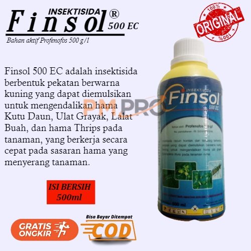 Insektisida Racun Kontak Finsol 500 Ec 500 Ml Atau Obat Racun Pembasmi Hama Trip Kutu Putih Ulat Bul