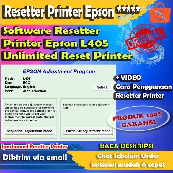 Software Resetter Epson L405 Unlimited Reset Printer Epson
