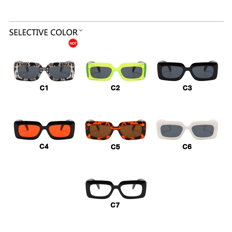 Kacamata Hitam Hip Hop Snakeskin Persegi Lebar Temple Eyewear Untuk Wanita Pria