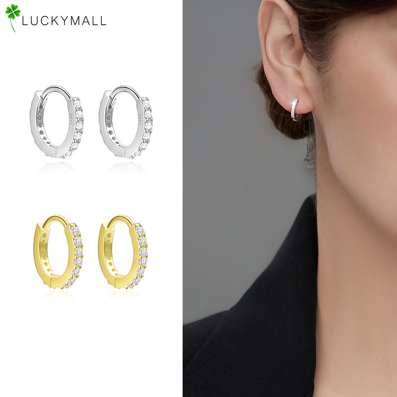 Anting Perak Emas Vintage Untuk Wanita Korea Hypoallergenic Hoop Earring Y2K Perhiasan Aksesoris