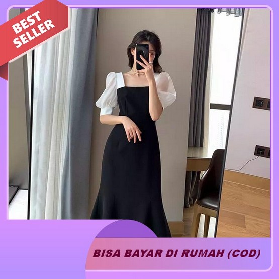 Tianshun Kualitas Tinggi Beige Kuning Merah Hitam Sifon Bunga Fashion Lengan Pendek Dres Kasual Musi