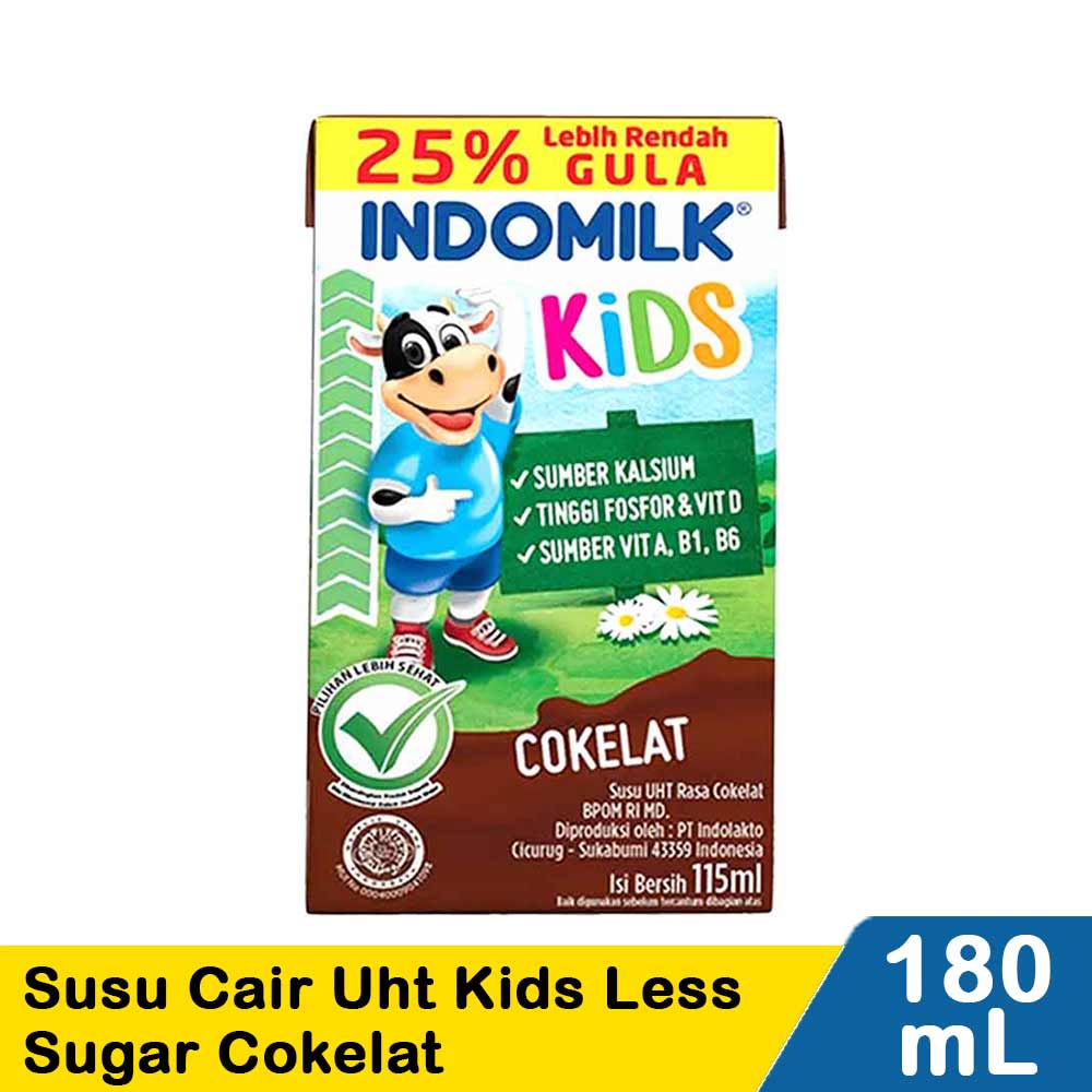 

Indomilk Susu Cair UHT Kids Less Sugar Cokelat 115 ml