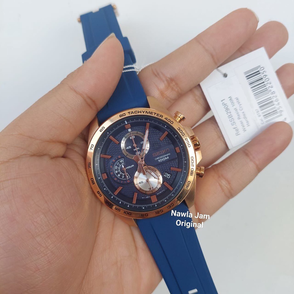 Seiko Quartz SSB290P1 Chronograph Rose Gold - Jam Tangan Pria SSB290