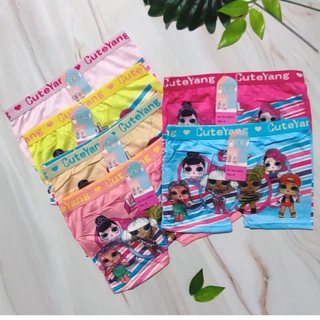 Celana Dalam Anak Perempuan CD Boxer Anak Cewek Motif Kartun Size M-L-XL