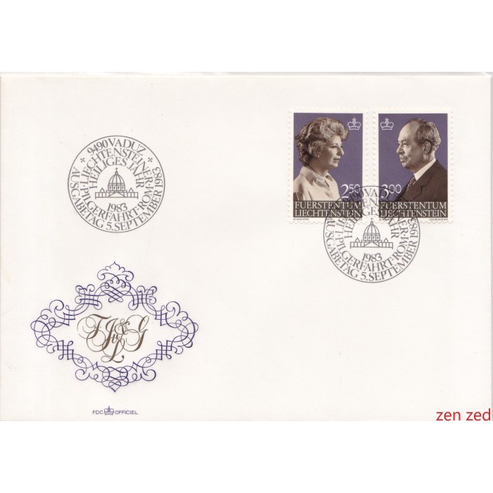 

A644 Prangko Liechtenstein FDC 1984 Prince Franz Joseph II & Princes