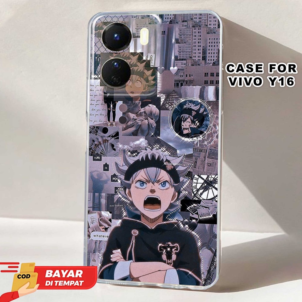 Case VIVO Y16 Casing CLEAR CASE Terbaru [ BLACK CLOVER ] - Sarung hp VIVO- Case hp VIVO - Casing hp 