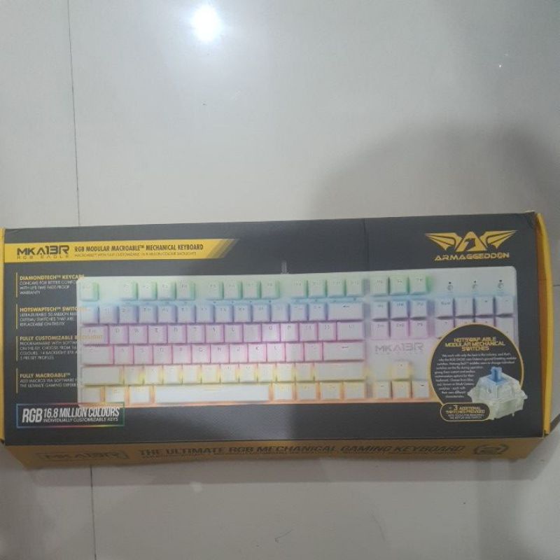 Keyboard Gaming Armaggeddon MKA13R Putih Mechanical - Putih