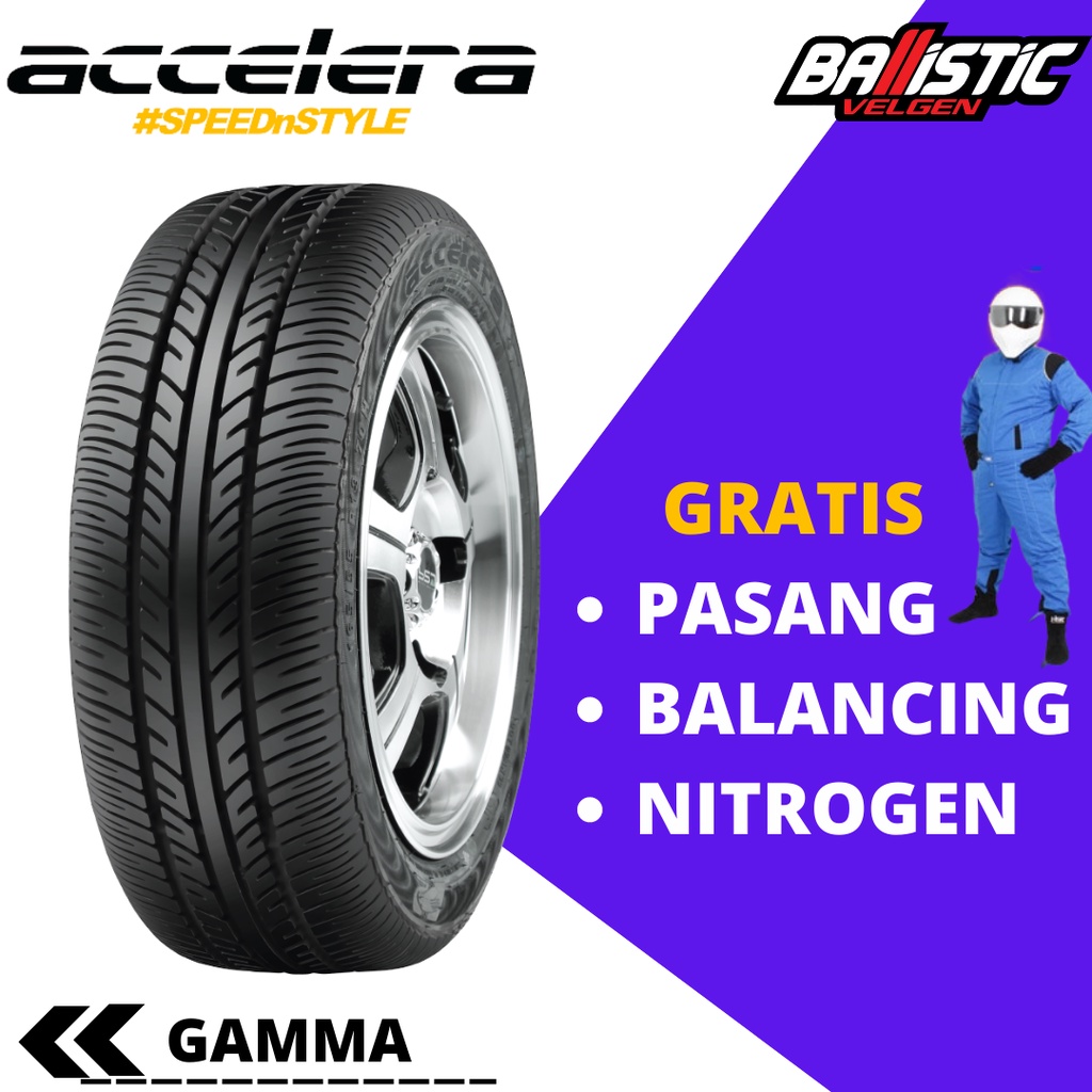 BAN MOBIL RING 13 MURAH ACCELERA GAMMA 175 60 R13 TUBLESS RADIAL FREE PASANG 175/65