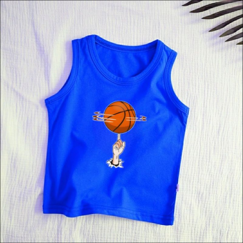 Singlet Anak Laki Laki Perempuan Untuk Anak Usia 2 sampai 10 Tahun Unisex Basket Freestyle Kaos Anak Tanktop Anak Baju Anak laki