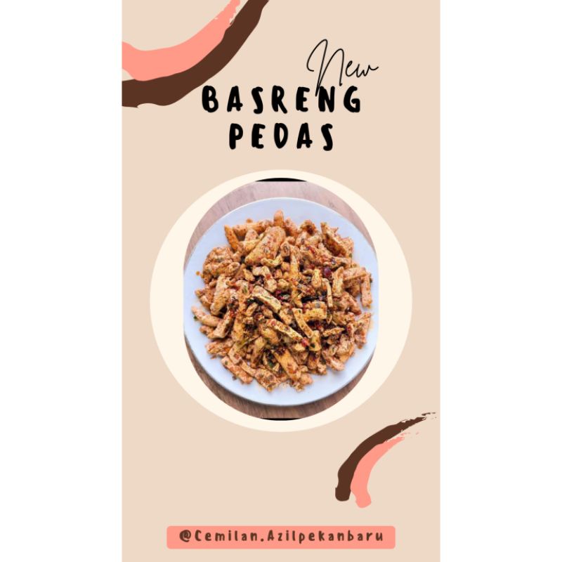 CEMILAN BASRENG PEDAS DAUN JERUK / BASRENG PEDAS 100gram