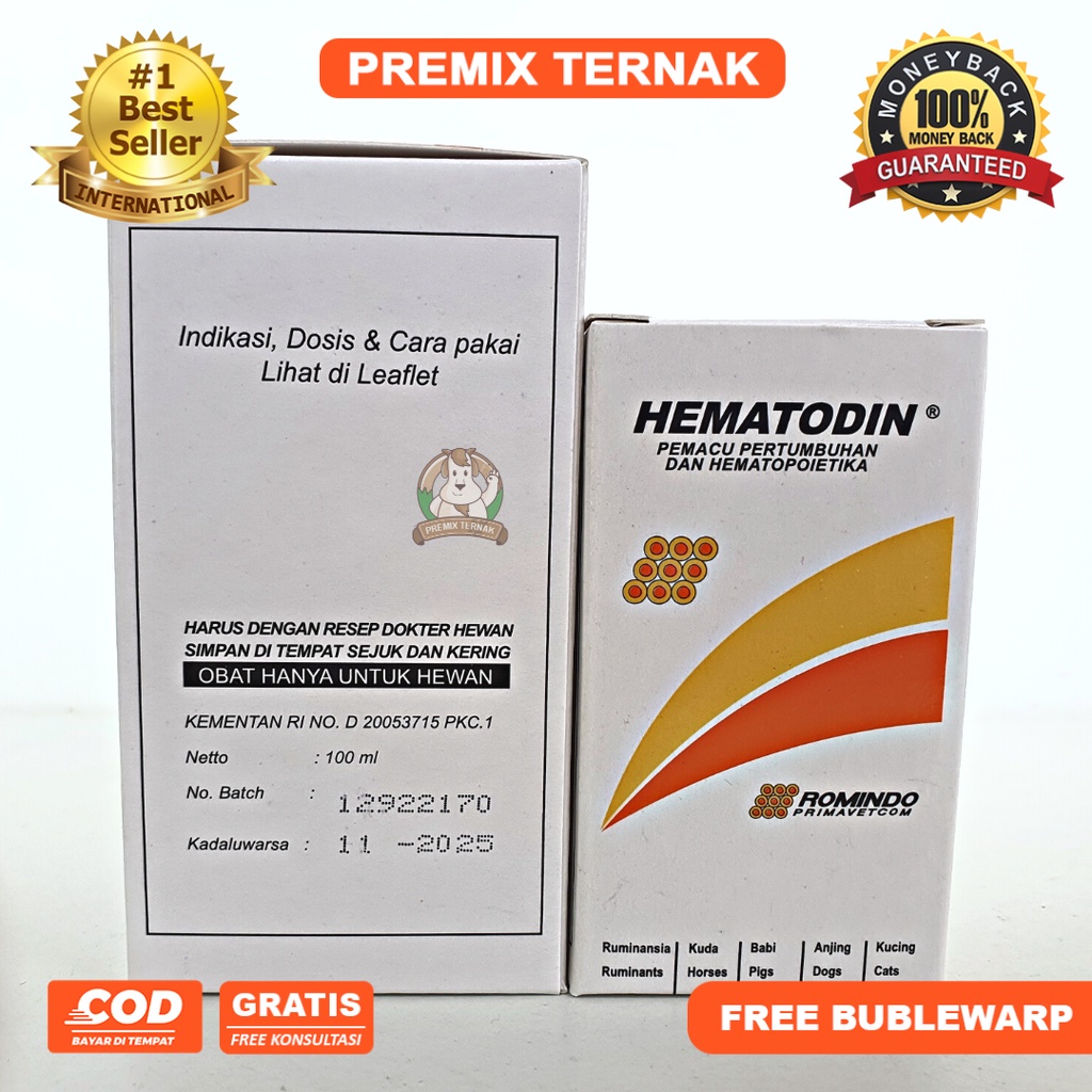 HEMATODIN 50ml HEMATODIN 100ml Injeksi  - Obat Penambah Darah, Pemacu Pertumbuhan