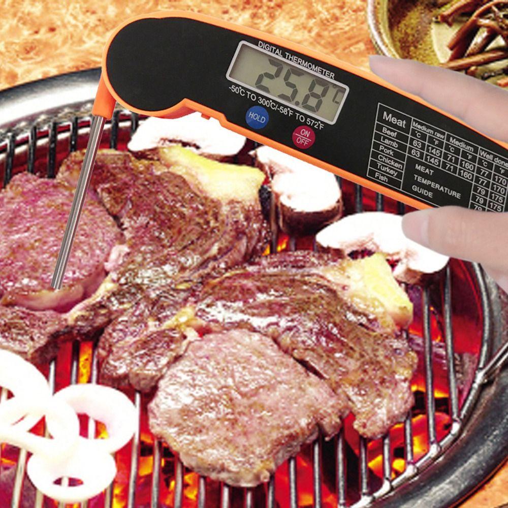 Termometer Digital Nanas Stainless Steel Rumah Tangga Ultrathin Barbekyu Makanan Probe Suhu