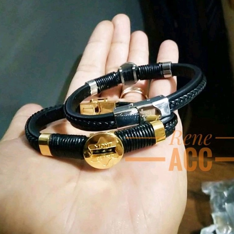 Gelang kulit titanium MB Terbaru