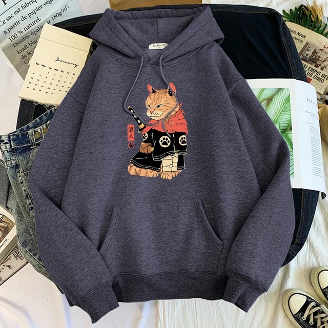 the Cat Samurai Jumper Hoodie II  Sweater Hoodie Trendy II Sweter Oblong Topi Sz M - XL ( Pria &amp; Wanita / Anak &amp; Dewasa )