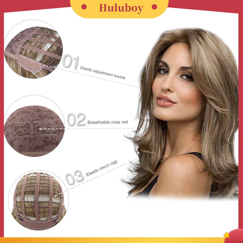 Wig Rambut Ekstensi Model Panjang Keriting Gelombang Warna Gradasi Untuk Wanita