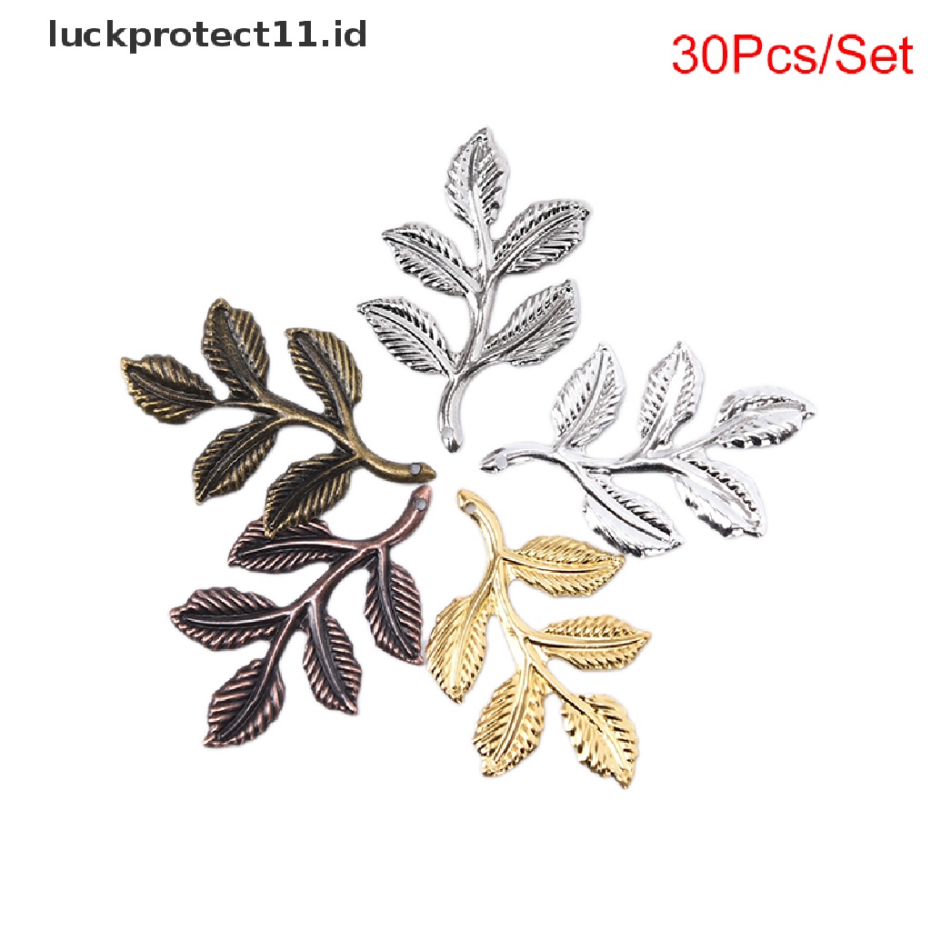/Fashion Hot// Fashion// 30pcs/set Daun Kerawang Membungkus Konektor Pesona Logam Temuan DIY Membuat Perhiasan.