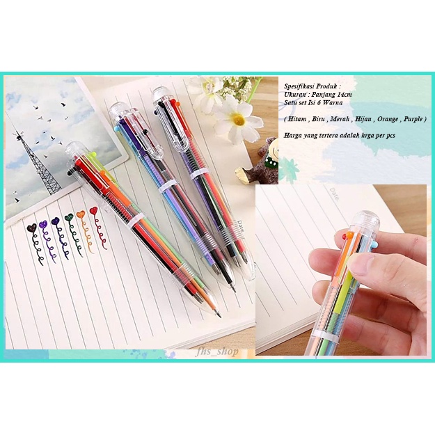 

Pulpen Transparant 6 Warna