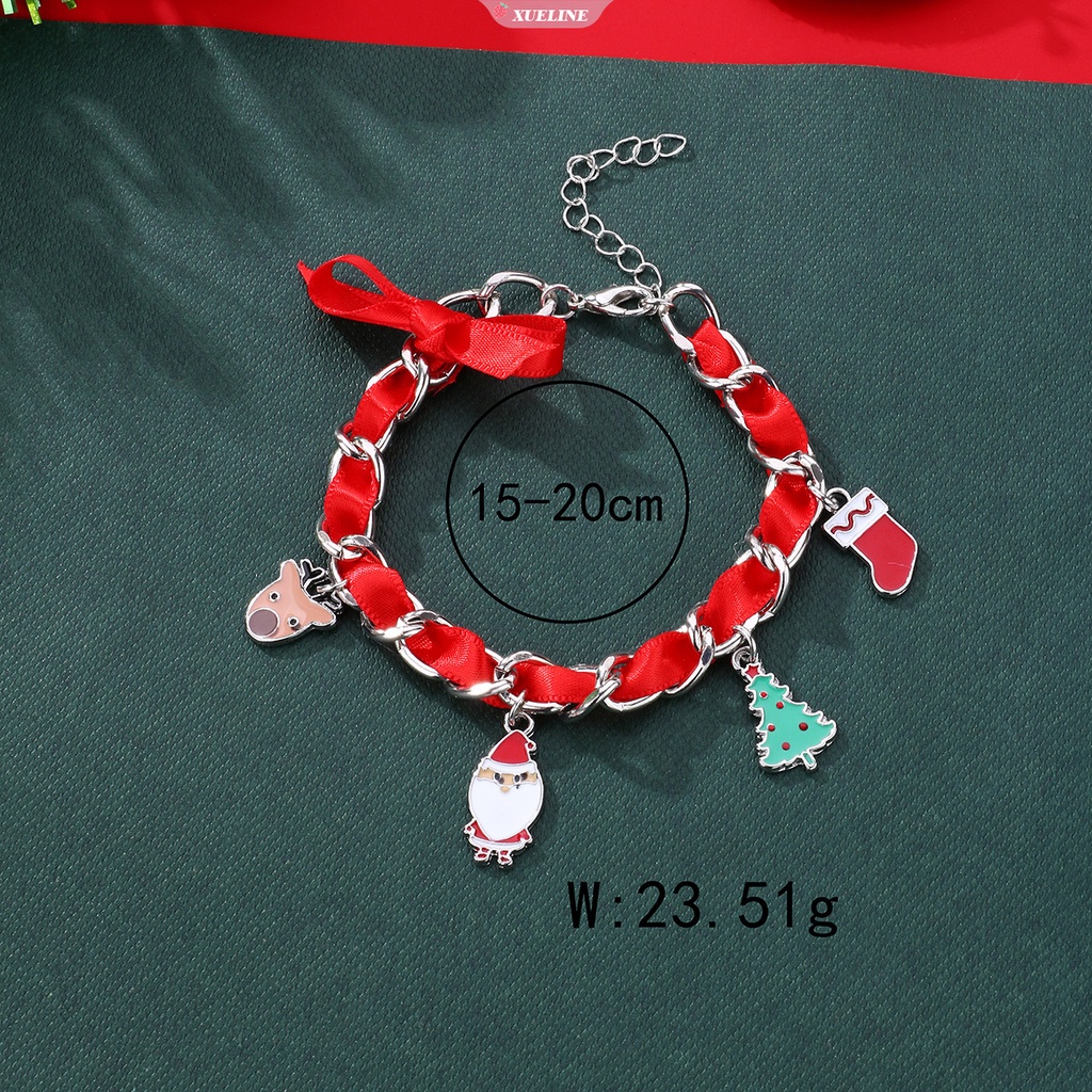 Gelang Pesona Santa Claus Lucu Gelang Pohon Natal Gelang Hadiah Perayaan Terbaik Tahun Baru Gelang fashion [ZXL]