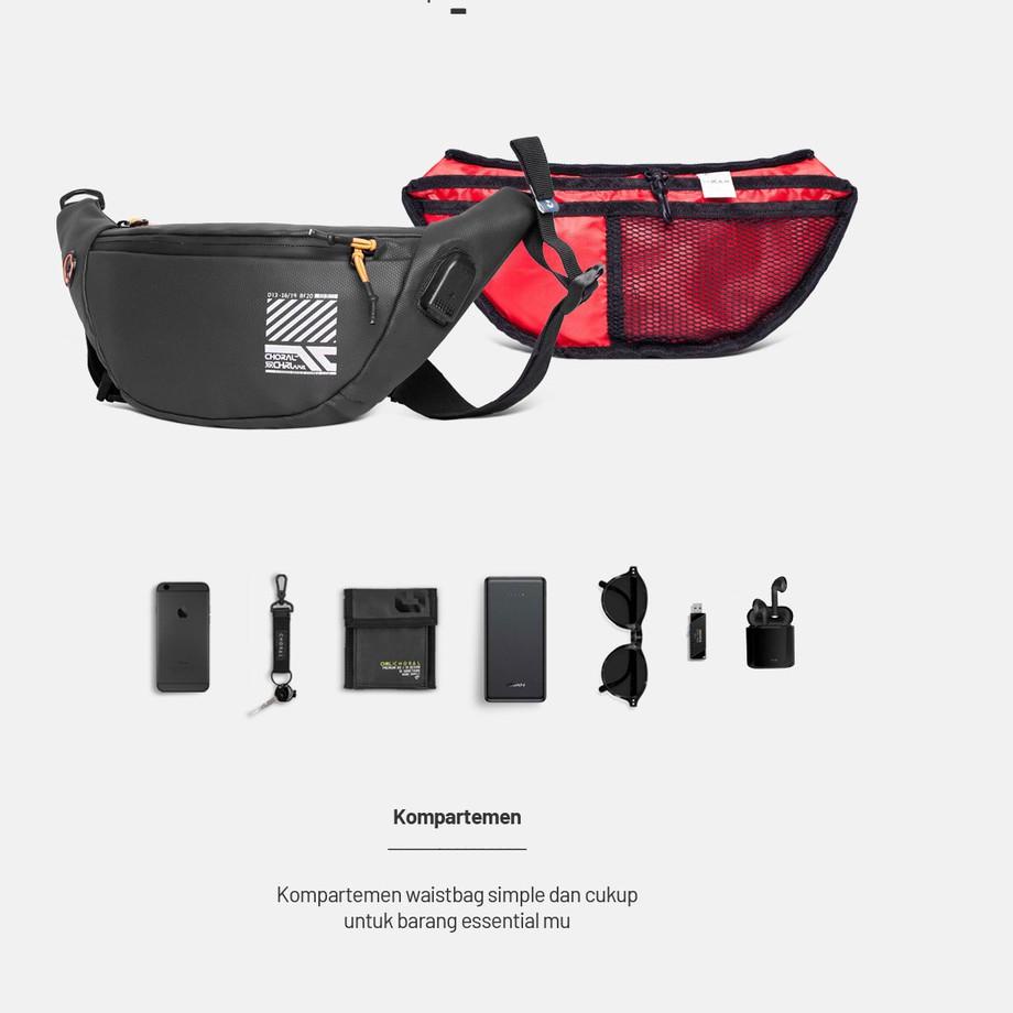 ❀❀ CHORAL Rex 3.0  Waist bag | Tas Slempang pria ORIGINAL | waistbag Glow in the dark | waistbag pri