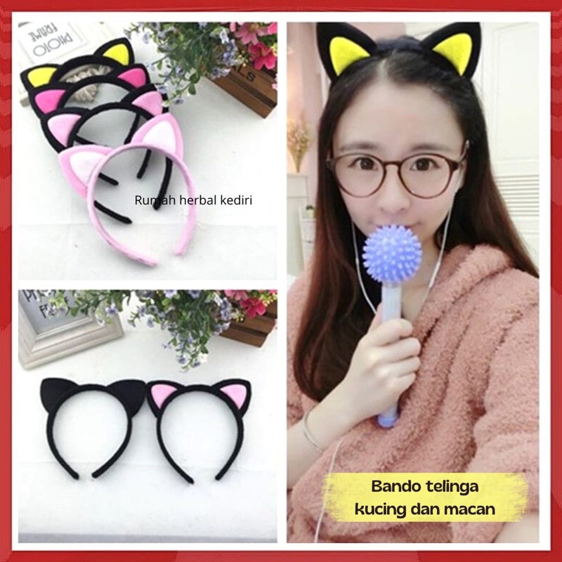 Bando Korea Telinga Kucing / Bandana Rambut Motif Kuping Kucing