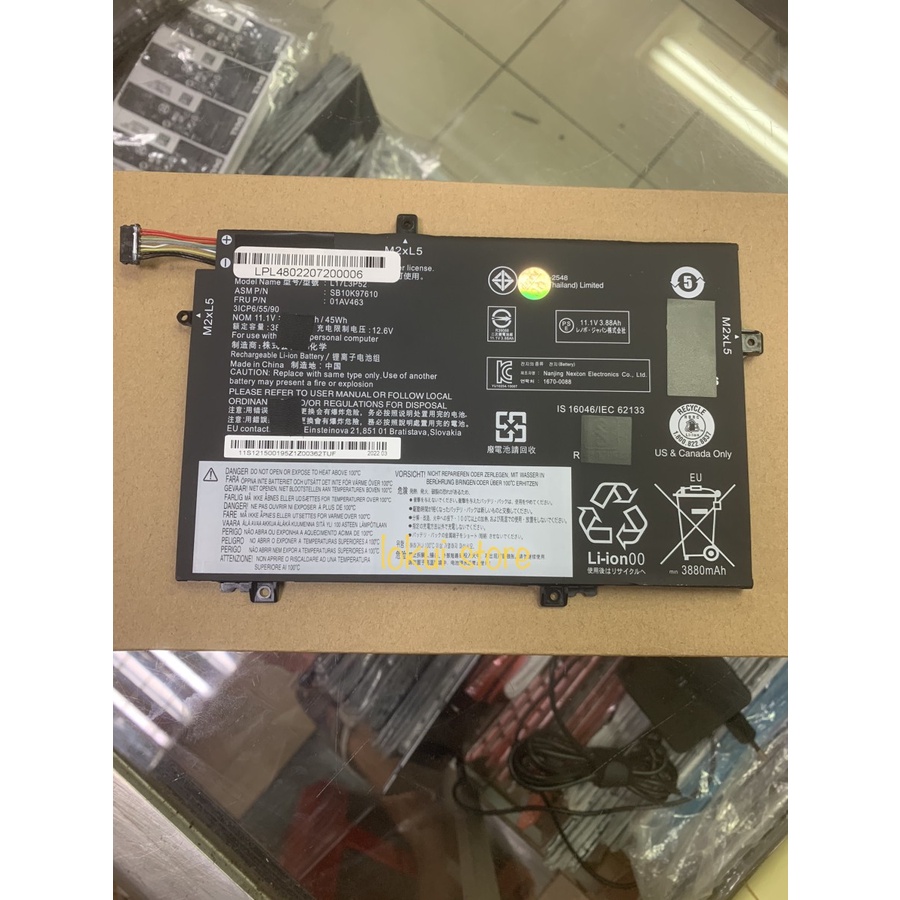 Baterai ORIGINAL Lenovo E480 E580 R480 R580 L480 L580 L17L3P52 L17L3P51