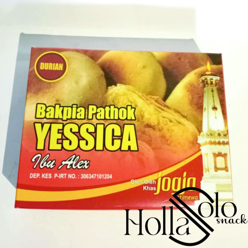 

BAKPIA JOGJA RASA DURIAN YESSICA,657,525,BU ALEX isi 20 pcs (Hollasolo)