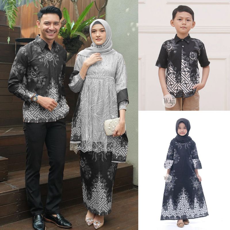 Baju couple kebaya batik keluarga terbaru 2023, Couple kebaya pasangan, baju couple kemeja batik