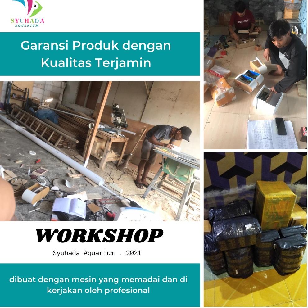 {BRL.27De22ᴵ} 1 SET AQUARIUM MINI AKRILIK PIPA PVC POMPA AERATOR DAN LAMPU LED HIASAN RUMAH 002