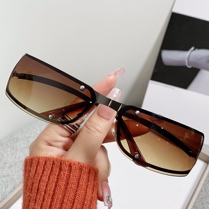 2023fashion Aesthetic Shades Sunglasses Untuk Wanita/Pria Kacamata Tanpa Bingkai Eyeglasses Colour