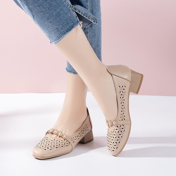 FD Sepatu Wanita Slip On Pantofel Heels Kekinian Spatu Kerja KI-037