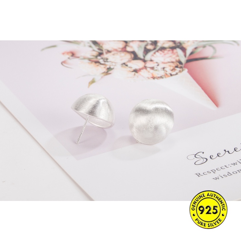 Anting Tusuk Wanita Bola Brushed Frosted U1433