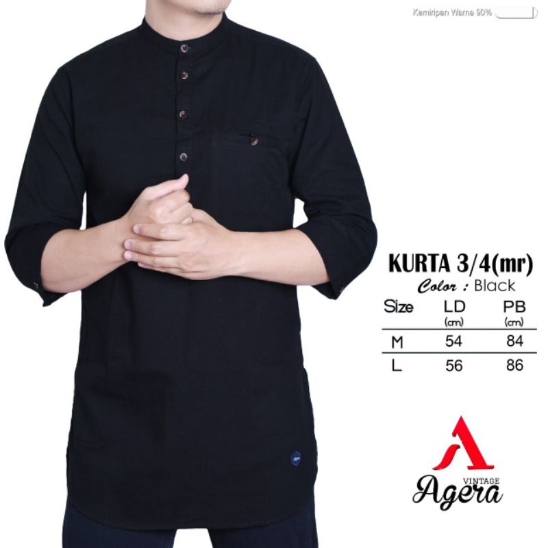 [ NEW ] BAJU KEMEJA KURTA KOKO KEMKO PRIA MUSLIM LENGAN 3/4 TERBARU ORIGINAL AGERA SAJUAK