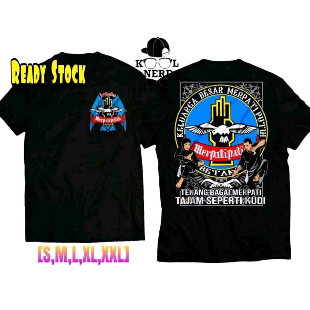 KAOS BELA DIRI MERAPATI PUTIH LOGO KELUARGA BESAR MERPATI PUTIH TENANG BAGAI MERPATI TAJAM BAGAI KUD