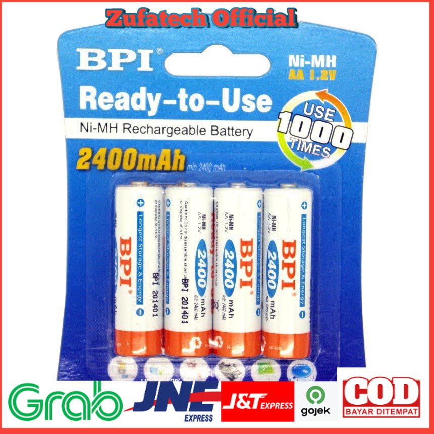 Enelong BPI Ni-MH AA/AAA Battery 2400mAh/2700mAh/2100mAh/900mAh 4 PCS - White