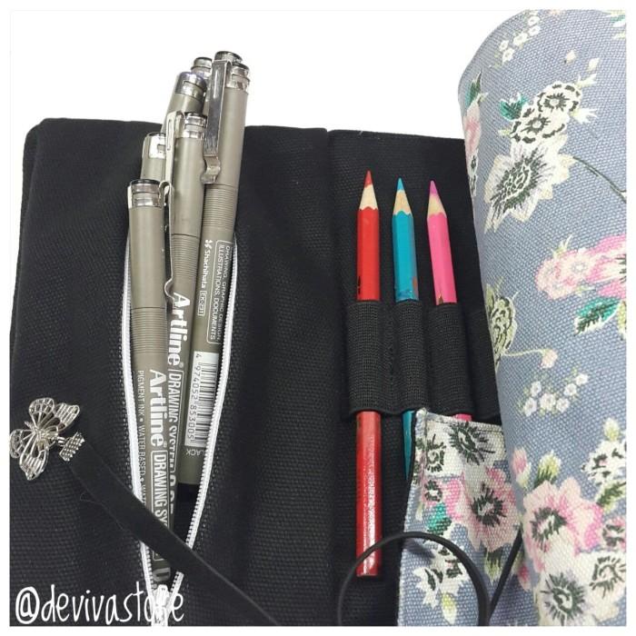

Roll Pencil Case / Tempat Pensil Gulung - Floral Vintage Best Seller