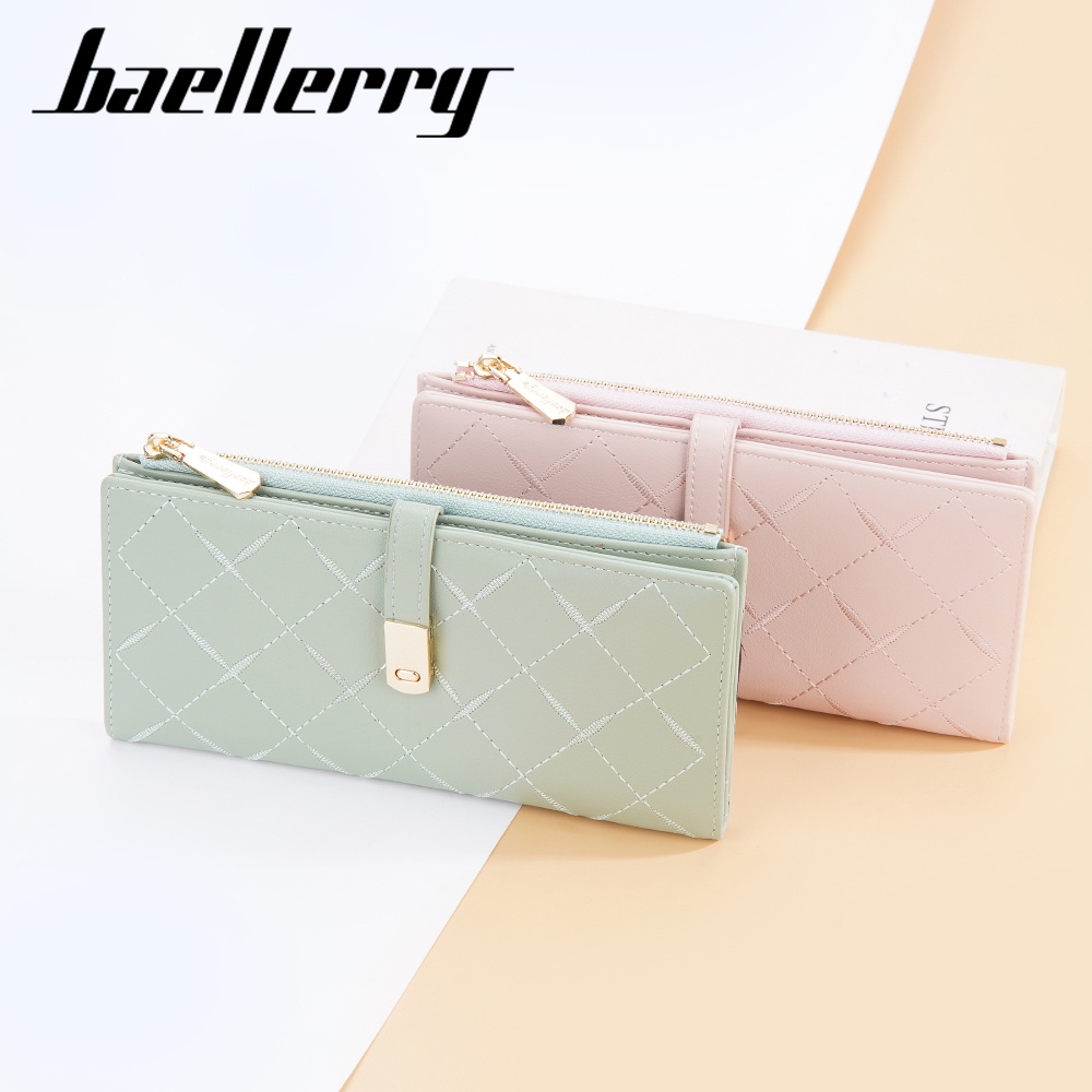 BAELLERRY N8627 Dompet Wanita Panjang Dompet Handphone Bahan Kulit PU Leather WATCHKITE WKOS