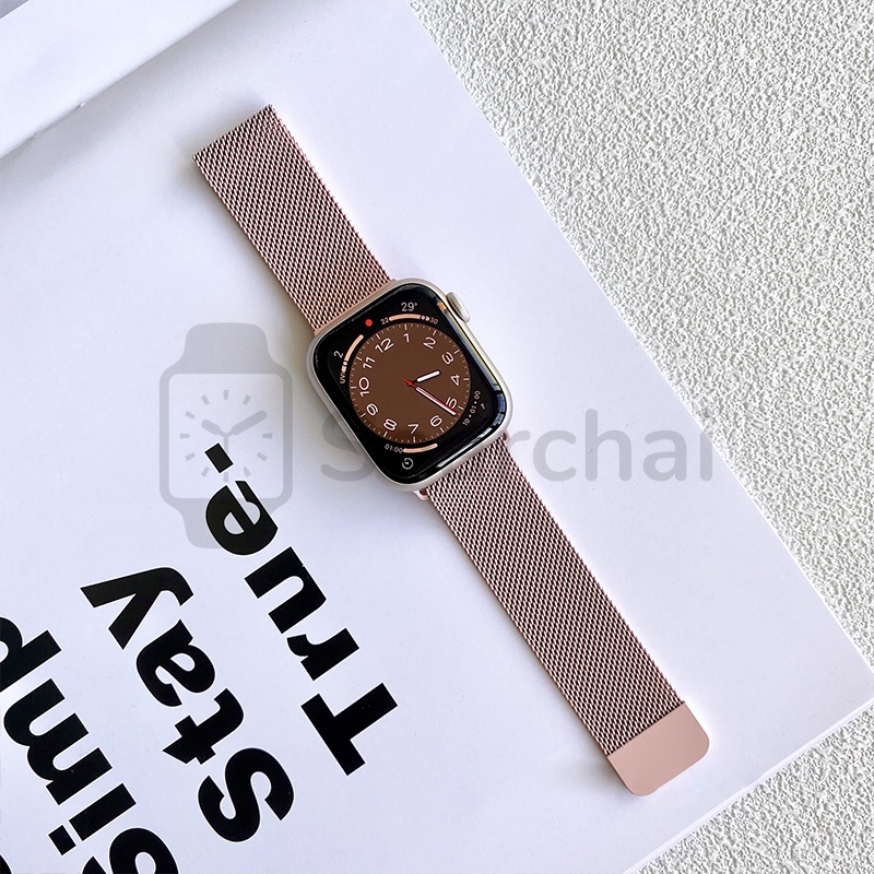 Milanese loop magnetic untuk Smart watch Strap 38/40/41mm 42/44/45mm for iwatch Tali jam Series SE 6 5 4 3 2 1