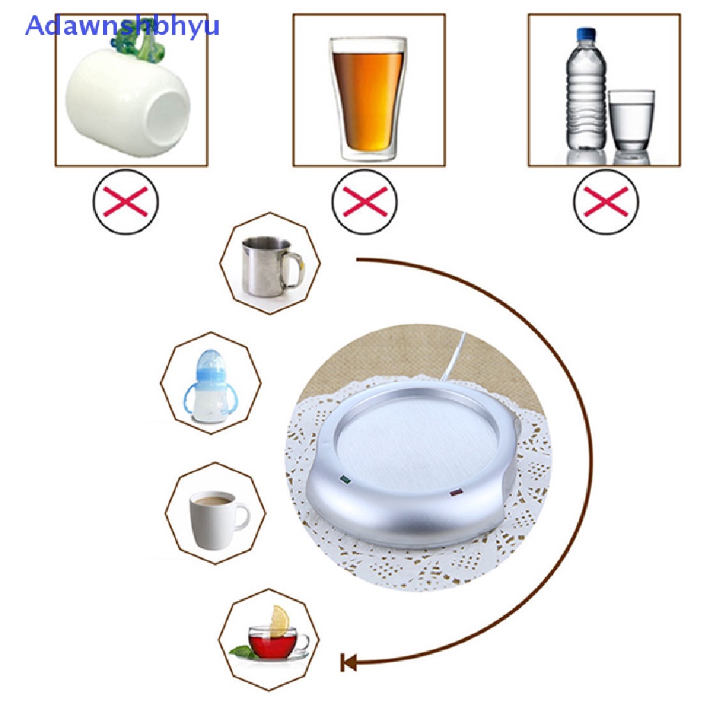 Adhyu Portable USB Electric Cup Warmer Teh Kopi Minuman Cangkir Heag Pad Mat ID