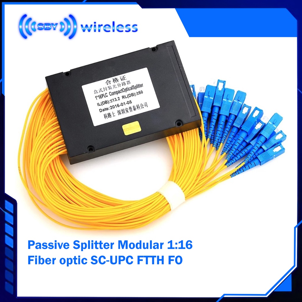 Passive Splitter Modular 1:16 Fiberoptic SC UPC Fiber Optic Pasif Splitter 1:16  FTTH FO