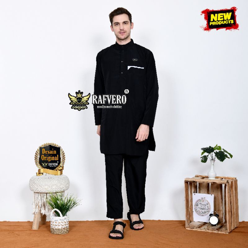 bestpromo setelan koko dewasa - baju koko pria - kurta pakistan - gamis setelan lengan panjang polos