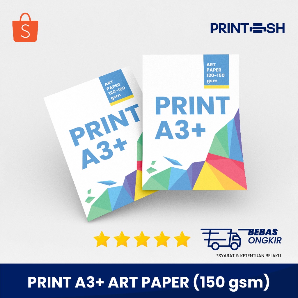 Jual Printish Cetak Kertas Ap 150 Gsm Print Art Paper 150 Gr Ukuran