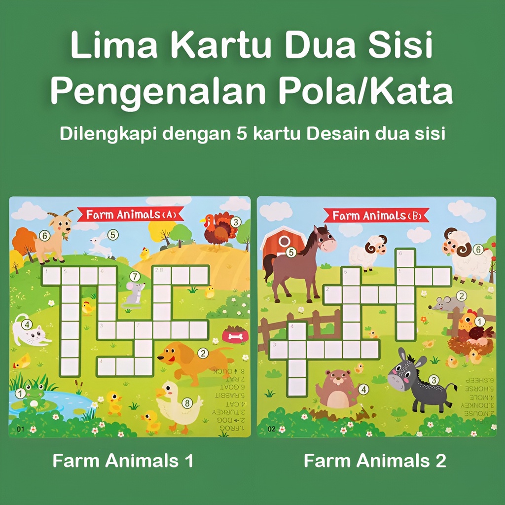 6pcs Puzzle Kayu Mainan Edukasi Anak Laki Laki Perempuan | Crossword Game | Kado Ulang Tahun Anak Cowok Cewek Terbaru 2023