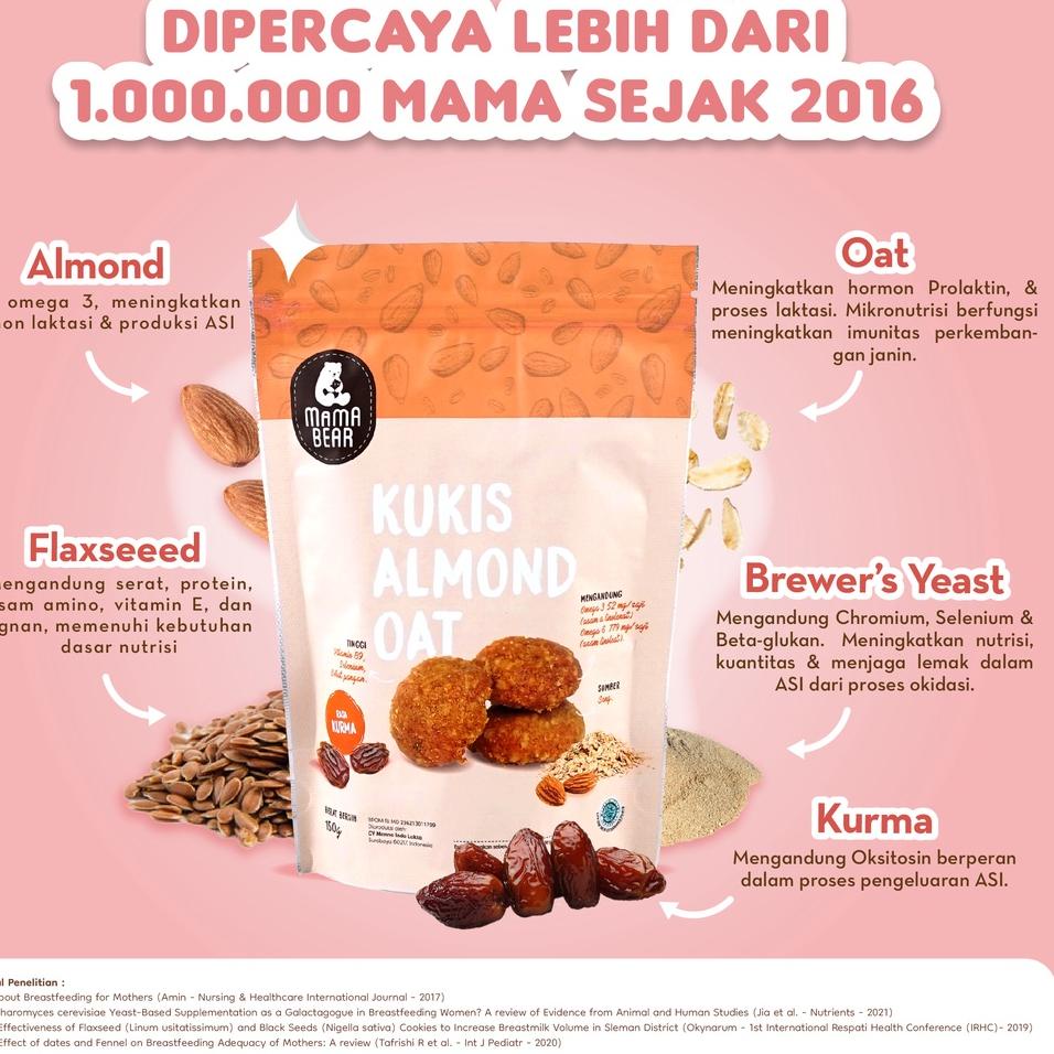 

ㄶ MamaBear Kukis Almond Oat rasa Kurma - Dairy Free | Pelancar ASI | ASI Booster ダ