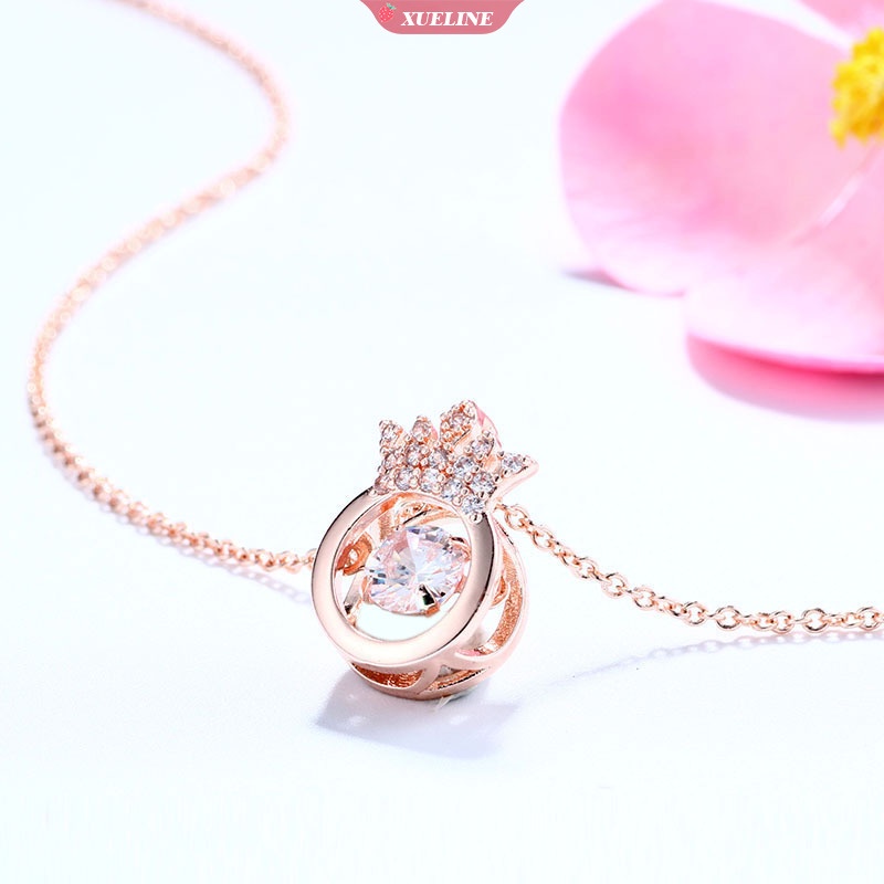 Indah fashion Pintar Mahkota Ratu Kalung Wanita Elegan Wanita Zirkonia Liontin Perhiasan titanium Aksesoris Souvenir [ZXL]