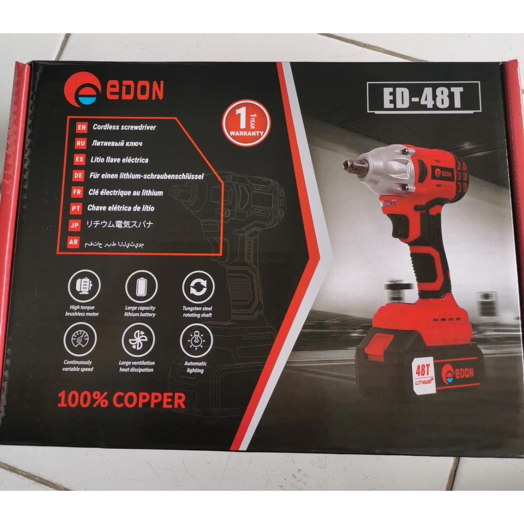 EDON 48T CORDLESS IMPACT WRENCH TOOLS BRUSHLESS 48V | JLD 48s