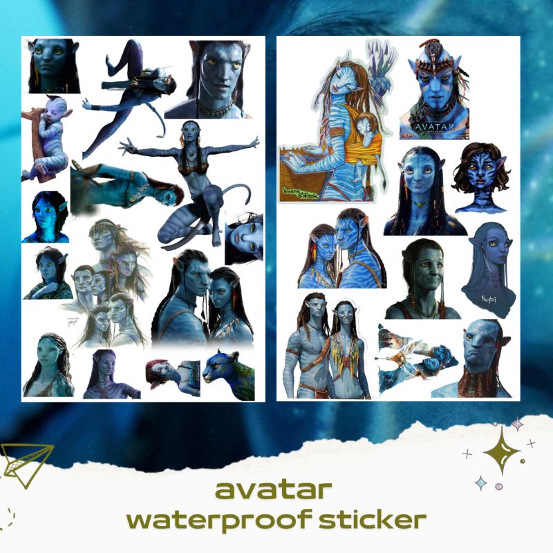 

[FREE BONUS] AVATAR BIRU WATERPROOF STICKER ISI 2 LEMBAR UNTUK HP LAPTOP GADGET NOTEBOOK JURNAL TUMBLR MOTOR