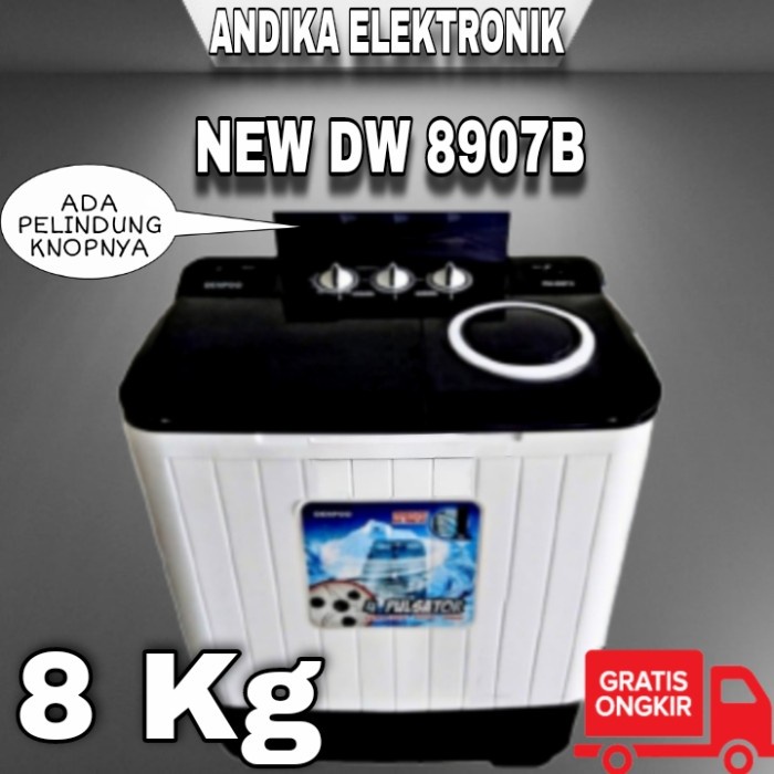 Mesin Cuci 8Kg 2 TABUNG Denpoo DW 8907 4PULSATOR 2 TABUNG
