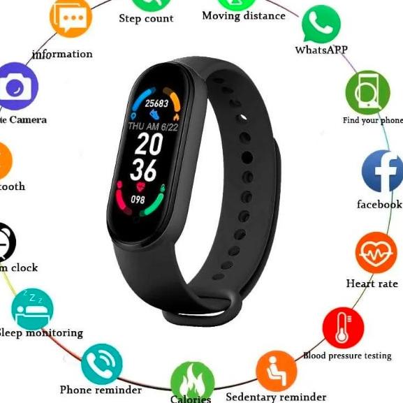 Langsung Atc Garansi Xiaomi Mi Band MiBand M6 Jam Tangan Pria Wanita Digital SmartWatch Smartband Wa