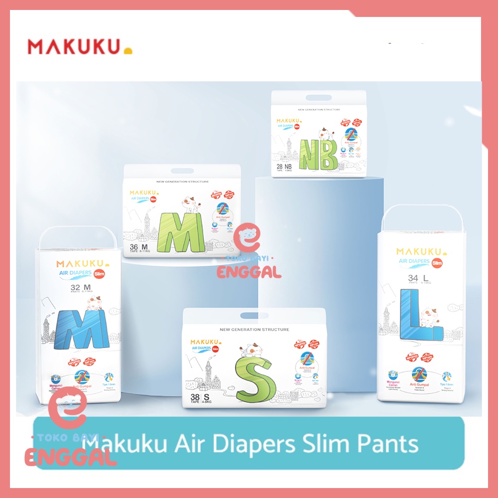 Makuku Air Diapers Slim New Pants M L XL XXL Popok Bayi